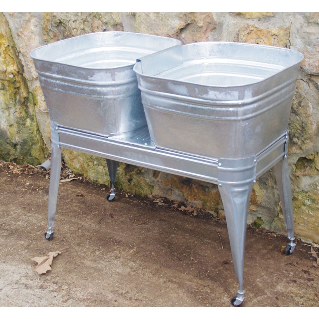 Square Wash Tub with stand Single or Double Wisemen Trading and Supply