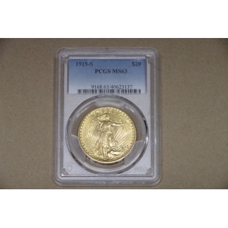 Saint Gaudens Gold Double Eagle Collectible Coin MS63 1915-s Mint Mark